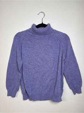 Karen Scott Lavender High Neck Sweatshirt Petite Large | Cowl 100% Cotton Cozy